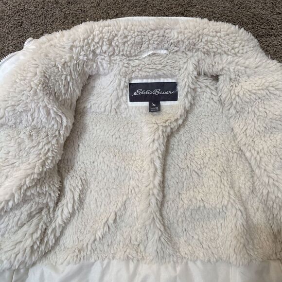 NWT Eddie Bauer Womens White Jacket Down Highland Snow Puffer Soft Shell Ski‎ XS - Picture 10 of 16